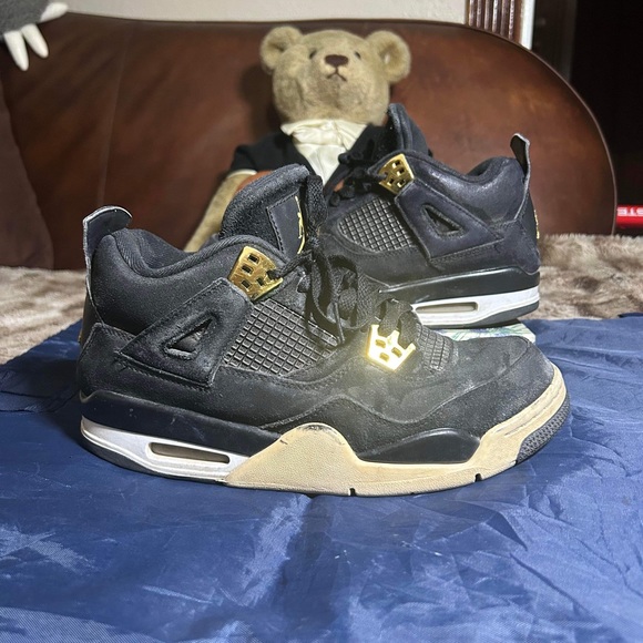 Jordan Other - Nike Air Jordan 4 Retro Royalty Black White Gold Size 6.5